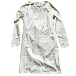 MAISON MARTIN MARGIELA NWT BOATNECK LONG SLEEVE DRAPED BACK DRESS W/ POCKETS